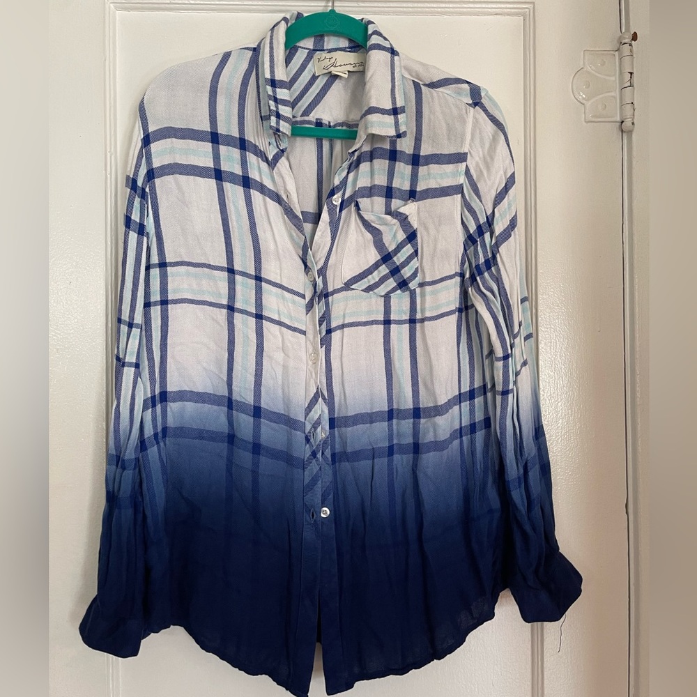 Vintage Havana Dip-Dye Plaid Flannel Shirt